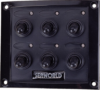 Bryterpanel, sprutsikkert med 6 brytere