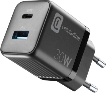 Cellularline USB-C & USB-A lader 220V m/2 porter 30W+18W