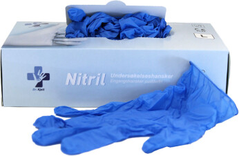 Engangshansker Nitrile blå 100 stk